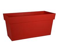 EDA Jardinière avec roulettes Toscane - 79 x 35 x H 39 cm - 74 L - Rouge rubis