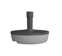 EDA - Pied de Parasol 20 L Rond - à Remplir de Sable (32 kg) ou d'eau (20 kg) - Ø 49,5 x 14,5 cm - Gris foncé et Gris Clair