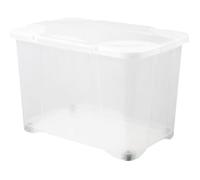 EDA Coffre DE Rangement Clip Box avec Couvercle ET roulettes 60L Couleur Naturel 10817