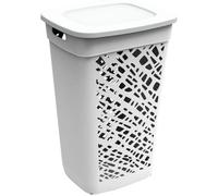 EDA Panier à linge ALMERIA, avec couvercle, 60 L, blanc