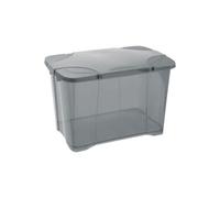 EDA PLASTIQUE Coffre de rangement avec couvercle a charniere ClipBox 60 L - 60 x 40 x 40 cm - Gris acidule
