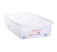 EDA PLASTIQUE Coffre de rangement dessous de lit 33 L avec roulettes - Naturel - 72,7 x 39,5 x 17 cm