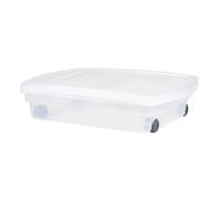 eda plastique coffre de rangement dessous de lit 40 l avec roulettes - naturel - 68 x 48 x 17,5 cm
