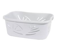 EDA PLASTIQUE Panier à linge ergonomique Flora 37 L - Blanc cérusé - 59 x 39 x 24 cm