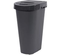 EDA PLASTIQUE Poubelle de cuisine avec couvercle City Push 25 L - 29,8 x 34,7 x 52,1 cm - Gris anthracite
