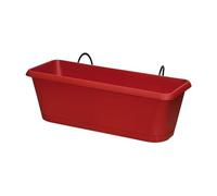 EDA Plastiques - Balconnières - Jardinière Chorus et Support Invisible 30 x 12 x 11,4cm - 2,6L - Rouge Rubis