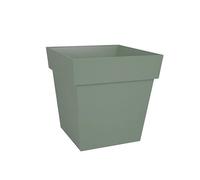 EDA Plastiques Pot carré Toscane avec réserve d'eau 3,4L - 18x18cm Vert Laurier