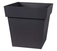 EDA Pot de fleur carré Toscane - 32 x 32 x H 32 cm - 22 L - Gris anthracite