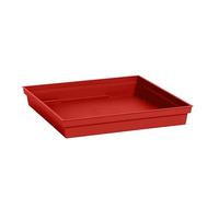 EDA Plastiques Soucoupe TOSCANE carré pour Pot 13626 R.RU Rouge/Rubis 32.6 x 32.6 cm
