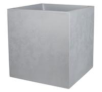 EDA - Pot Carré 40 cm Basalt 31 L - Décor Imitation Béton - Double Paroi - Zone de Rétention d'eau - 39,5 x 39,5 x H.43,5 cm - Gris béton