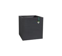 EDA - Pot Carré 40 cm Volcania 31 L - Décor Imitation Pierre -Utilisable à l'Intérieur et à l'Extérieur - Zone de Rétention d'eau pour limiter l'Arrosage - 39,5 x 39,5 x 43,5 cm - Gris Anthracite