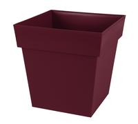 EDA-Pot carré en polypropylène rouge Bourgogne Eda Toscane 38 L - 39 x 39 x 39 cm