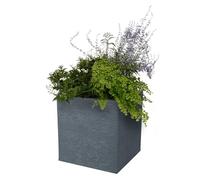 Pot carré 40 cm Graphit - double paroi - volume 31 litres - gris anthracite EDA PLASTIQUES