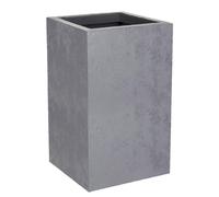 EDA - Pot Carré Haut Basalt'Up 36 L - Décor Imitation Béton - Simple Paroi - Zone de Rétention d'eau - 29,5 x 29,5 x H.49,5 cm - Gris béton