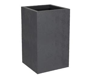 EDA - Pot Carré Haut Basalt'Up 36 L - Décor Imitation Béton - Simple Paroi - Zone de Rétention d'eau - 29,5 x 29,5 x H.49,5 cm - Gris Anthracite