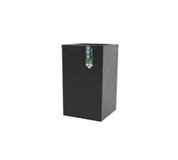 EDA - Pot Carré Haut Volcania'Up 36 L - Décor Imitation Pierre - Simple Paroi avec Colerette Trompe-l'oeil - Zone de Rétention d'eau pour Limiter l'Arrosage - 29,5 x 29,5 x 49,5 cm - Gris Anthracite