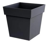 EDA Pot de fleurs Carré Toscane 38 L – Rétention d'eau – int./ext. – 39 cm – Gris anthracite