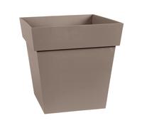 EDA-Pot carre Toscane Taupe L32 x l32 x H32
