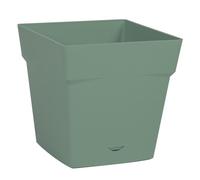 EDA-Pot carré vert laurier avec soucoupe clipsée Eda - 17,4 x 17,4 x 17 cm