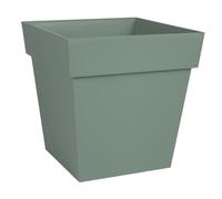 Pot Bas Carré Toscane - 32x32cm - 22l - Vert Laurier - Eda Plastiques