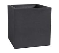EDA Pot carré VOLCANIA Gris anthracite - 40 cm Double paroi - avec zone de rétention d'eau Dim. 39,5 x 39,5 x 43,5 cm - Volume 31 L