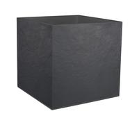 EDA Pot de fleurs Volcania carré 50 cm 57 L Intérieur/Extérieur décor pierre Gris anthracite