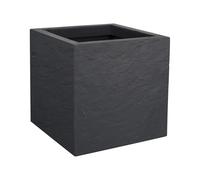 EDA Plastiques Pot de fleurs carré Volcania Up 21 L Intérieur/Extérieur Décor pierre Beige calcaire