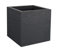 Pot carré plastique EDA Durdica Up anthracite 29,5 x 29,5 x h.29,5 cm