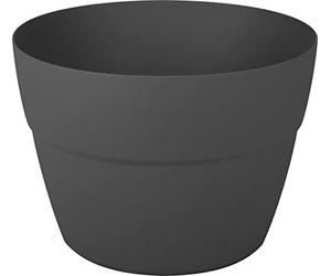 EDA - Pot Cavalier Cancùn 8 L - Système de Fixation Simple et Breveté - pour Balcons et Rambardes - Ø 29 x 20,6 cm - Gris Anthracite