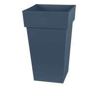 EDA Plastiques Pot de fleur Toscane carré haut 62 L 39 x 39 x H.65 cm Bleu Jean