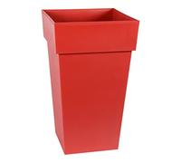 Pot Toscane haut carré 39x39x65cm Rouge