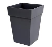 EDA - Pot de Fleur Carré Mi-Haut Toscane - Volume 51 L - 39 x 39 x H.53 cm, Gris Anthracite