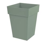 EDA - Pot de Fleur Carré Mi-Haut Toscane - Volume 51 L - 39 x 39 x H.53 cm, Vert Laurier