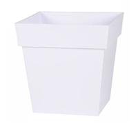 EDA Pot de fleur carré Toscane - 32 x 32 x H 32 cm - 22 L - Blanc