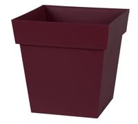 EDA Pot de Fleur Carré TOSCANE 32 cm - Volume 22 L - 32 x 32 x 32 cm - Rouge bourgogne