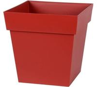 EDA Pot de fleur carré TOSCANE - 22 L - 32 x 32 x H 32 cm - Rouge rubis