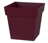 EDA Pot de fleur carré TOSCANE - 22 L - 32 x 32 x H 32 cm - Rouge bourgogne