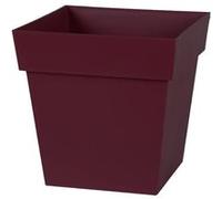 Eda Pot De Fleur Carré Toscane 32 Cm - Volume 22 L - 32 X 32 X 32 Cm - Rouge Bourgogne Rouge Bourgogne G