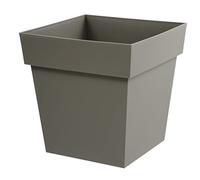 Pot de fleur carré - Toscane - EDA - 39 x 39 x H. 39 cm - Intérieur / Extérieur - 38L - Taupe