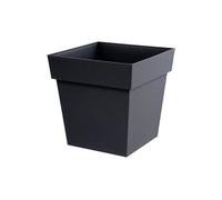EDA Pot de fleur carré Toscane - 39 x 39 x H 39 cm - 38 L - Gris anthracite