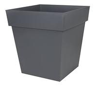 Pot de fleur carré - Toscane - EDA - 49,5 x 49,5 x H.52,5 cm - Intérieur / Extérieur - 87L - Gris Anthracite