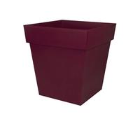 EDA Pot de Fleur Carré TOSCANE 50 cm - Volume 87 L - 49,5 x 49,5 x H.52,5 cm - Rouge bourgogne