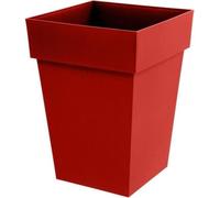 EDA Pot de fleur carré TOSCANE - 51 L - 39 x 39 x H 53 cm - Résistant gel et UV - Rouge rubis