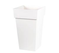 EDA Pot de fleur haut carré TOSCANE - 62 L - 39 x 39 x H 65 cm -Blanc
