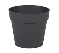 EDA - Pot de Fleur Rond Toscane Ø 15 cm - Volume 1,6 L - Ø 15,3 x H.13,7 cm - Gris Anthracite