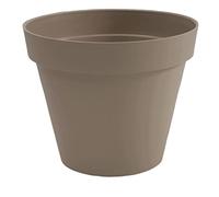 EDA - Pot de Fleur Rond Toscane Ø 25 cm - Volume 6 L - Ø 25 x H.21 cm - Taupe