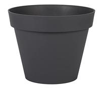 Pot de fleur Rond Ø 30 cm - EDA - Toscane - 10 L - Intérieur/Extérieur - Ø 29,5 x H.24 cm - Gris Anthracite