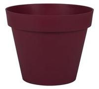EDA Pot de Fleur Rond TOSCANE Ø 30 cm - Volume 10 L - Ø 29,5 x H.24 cm - Rouge bourgogne