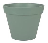 EDA - Pot de Fleur Rond Toscane Ø 40 cm - 23 L - Intérieur & Extérieur - Zone de rétention d'eau pour Limiter l'Arrosage - Plastique Recyclé - Ø 39,5 x H.31 cm - Vert Laurier