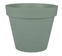 EDA - Pot de Fleur Rond Toscane Ø 48 cm - 43 L - Intérieur & Extérieur - Zone de rétention d'eau pour Limiter l'Arrosage - Plastique Recyclé - Ø 47,5 x H.39 cm - Vert Laurier